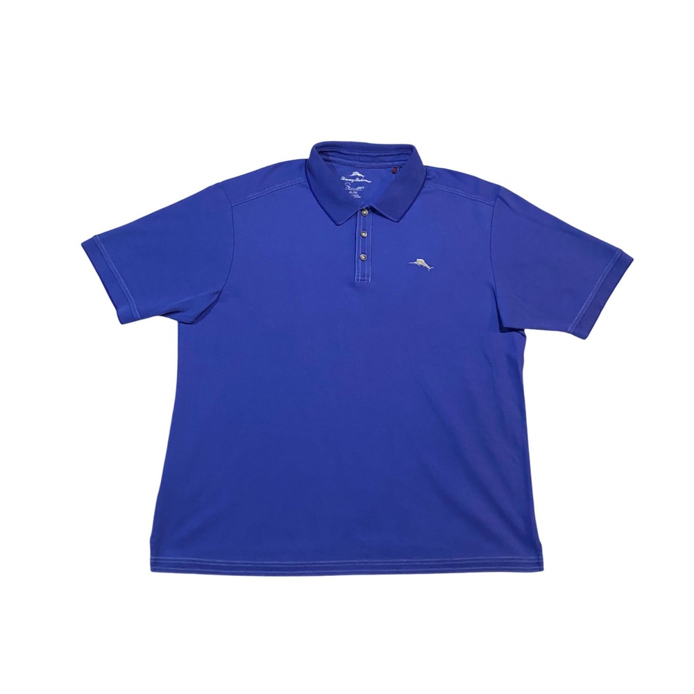 Tommy Bahama Mens XL Blue Emfielder Supima Cotton Blend Short Sleeve Polo Shirt